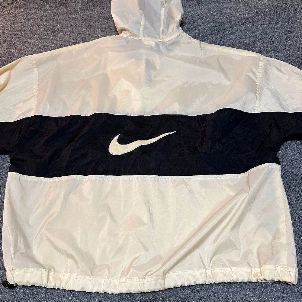 Vintage Nike Center Swoosh White Back Windbreaker Rare Size L Large - Picture 5 of 7